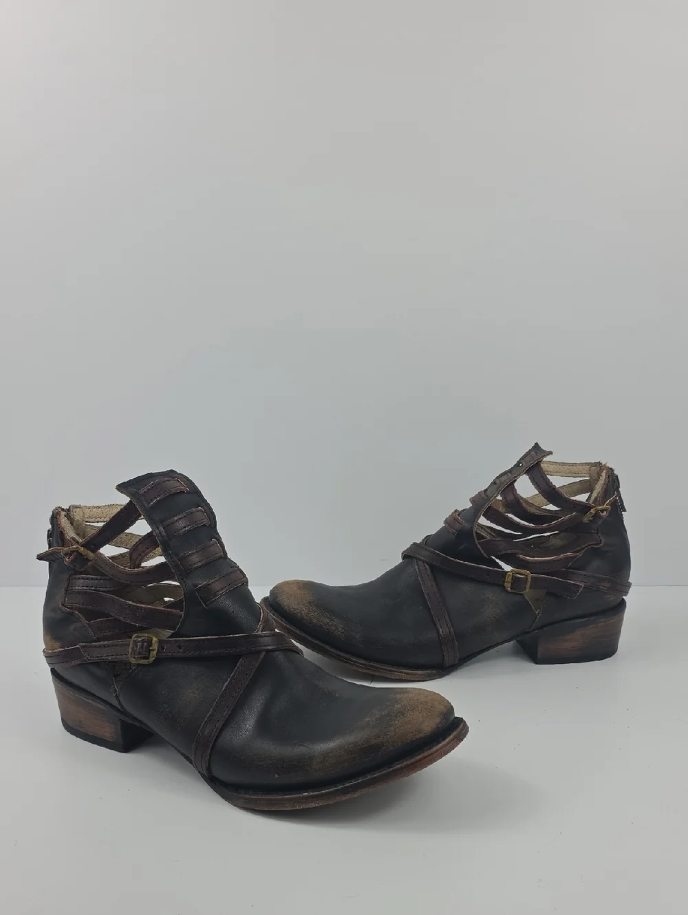 Freebird By‎ Steven Stair Distressed Leather Women's Ankle Boots Size 10